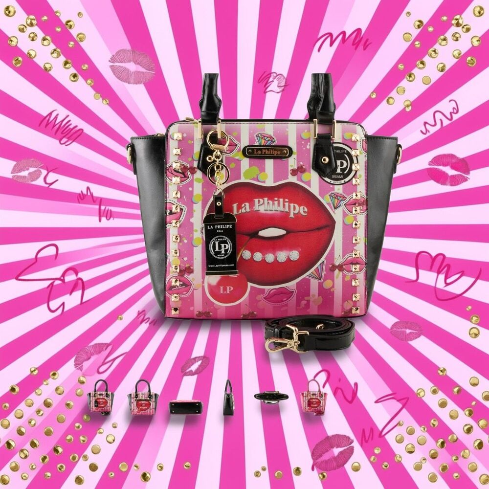 La Philipe Miami " Juicy Lips " Satchel Handbag. Brand New